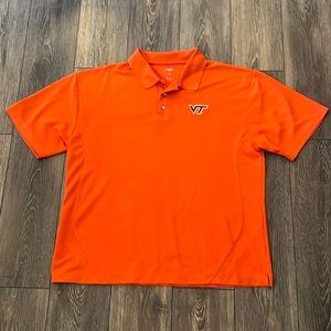 VT Virginia Tech Hokies Orange P2 Polo Shirt Maroon Mens Size XL